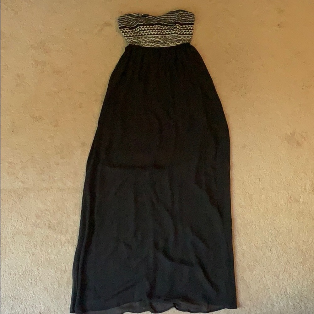 Strapless cream and black maxi dress (Part of the 2 for $10 sale!)